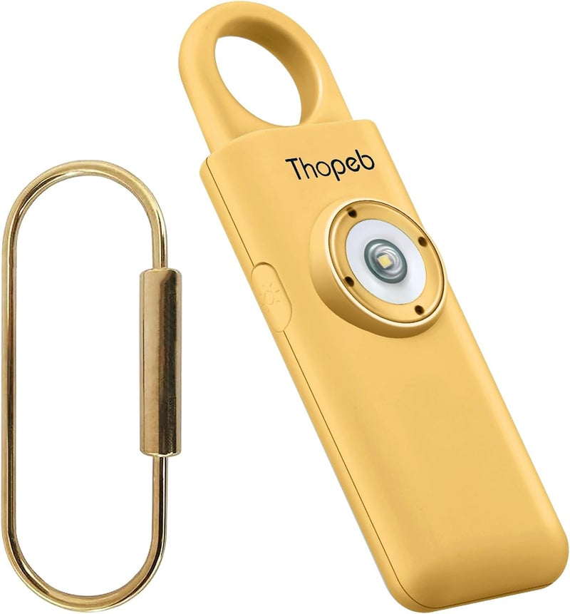 Thopeb – Personal Safety Alarm for Women–135dB Siren, Strobe Light and Rechargeable - Safety Alarm Keychain for Women (Metallic Gold) - Image 1